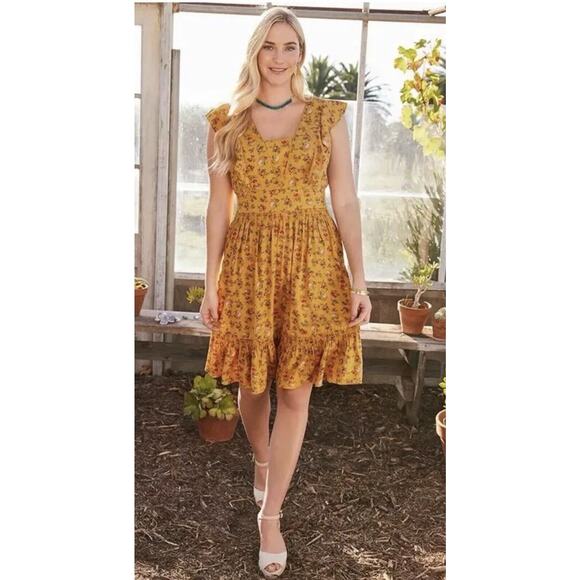 Matilda Jane Dresses & Skirts - MATILDA JANE Fantasy Fancy Brilliant Daydream Women's S Floral Dress Yellow NWT